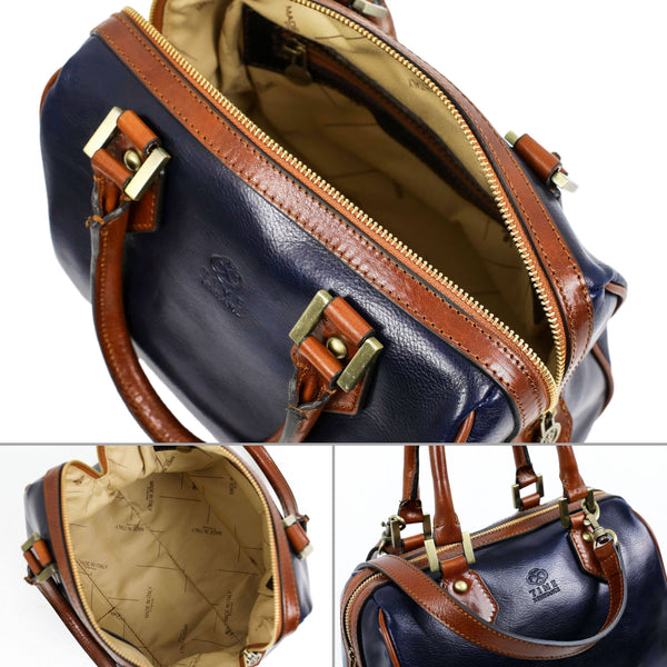 Little Dorrit in Blue Womens Leather Handbag by Time Resistance