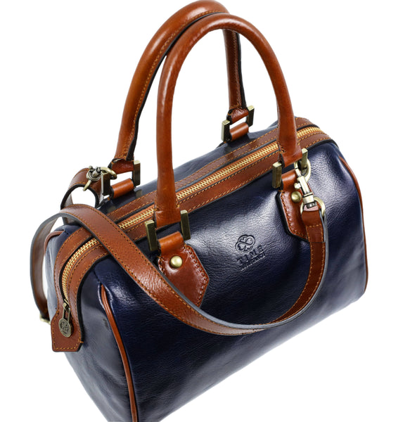 Little Dorrit in Blue Womens Leather Handbag by Time Resistance