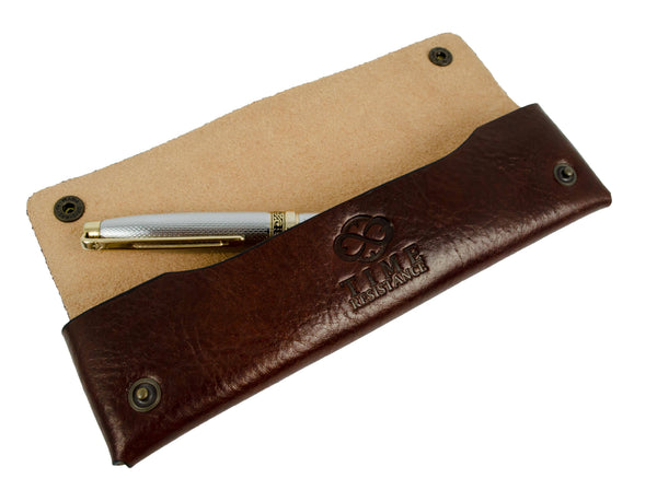 Brown Leather Pen Case Holder - Appointment in Samarra