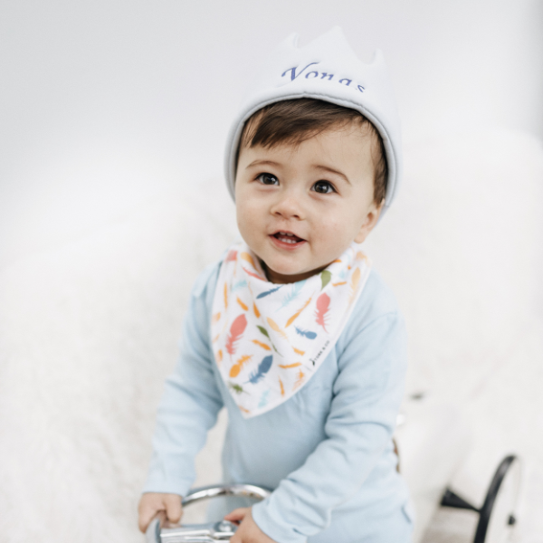 Spring Feather Baby Bandana Dribble Bib