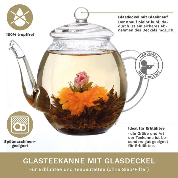 Creano glass teapot with lid for 500 ml tea