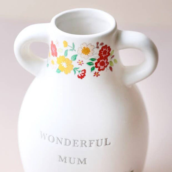 Ceramic Wonderful Mum Floral Vase, H15.5cm