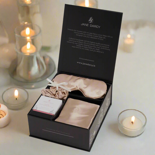 Luxury Silk Sleep Set, Champagne, French Lavender & Lovage -Just Me By Jane Darcy