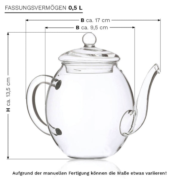 Creano tea flowers mix - gift set blooming tea with glass jug