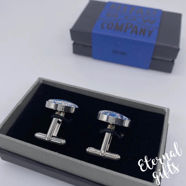 Liberty of London Cufflinks in Navy Paisley Belfast Bow Company