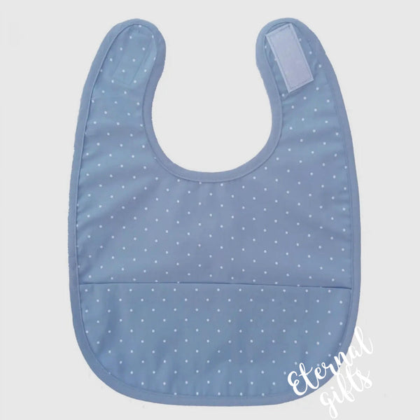 Organic Baby Bib Forever Blue Dotty by Summerville Organics