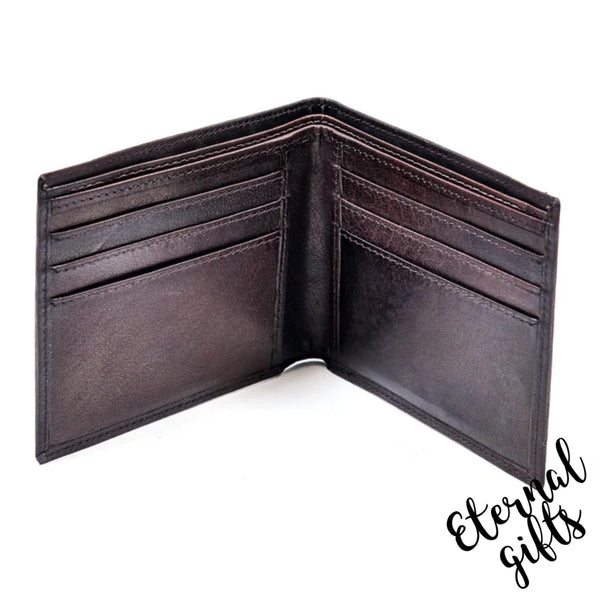 Leather Wallet Brown ( Brown/Black)- Tinnakeenly Leather