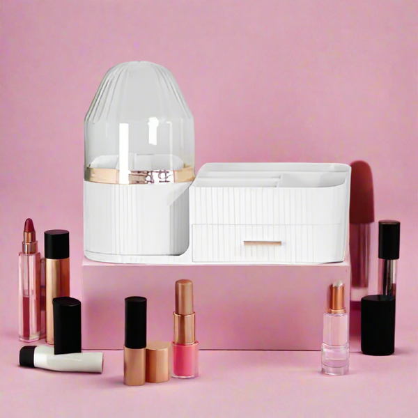 Rotating Cosmetics Organiser in Pure White