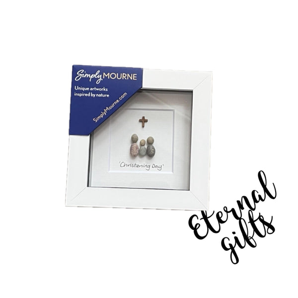 Christening Day Pebble Art (Small) by Simply Mourne