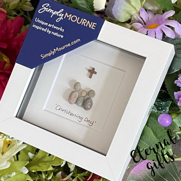Christening Day Pebble Art (Small) by Simply Mourne