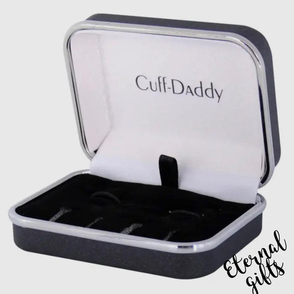 Classic Tuxedo Cufflinks Studs with Mother of Pearl Silver By Cuff Daddy