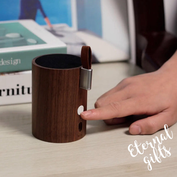 Drum Light Bluetooth Speaker in Walnut by Gingko Design