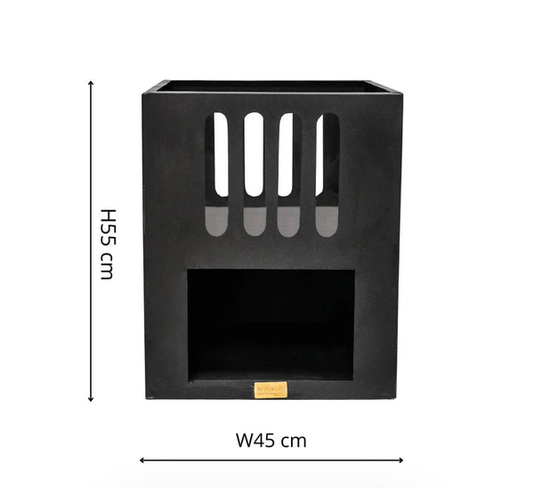 Contemporary Firebowl in Matt Black
