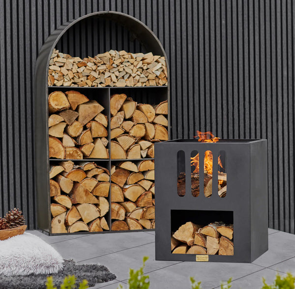 Contemporary Firebowl in Matt Black