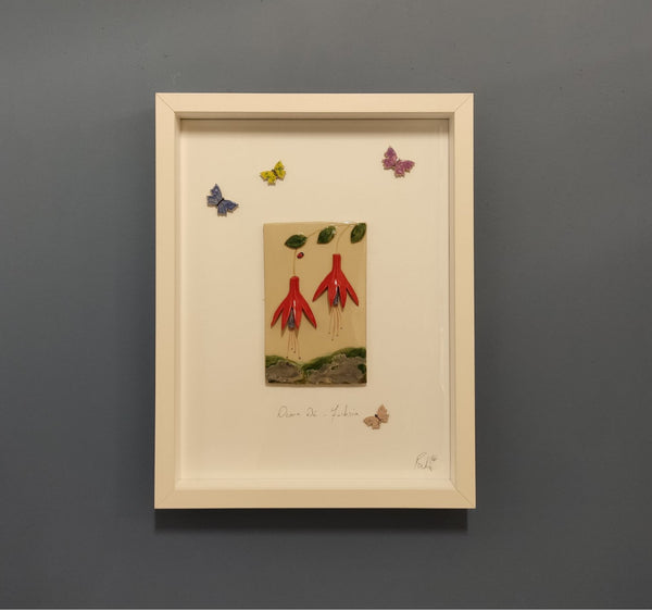 Fushia Framed Ceramic Art by Creative Clay