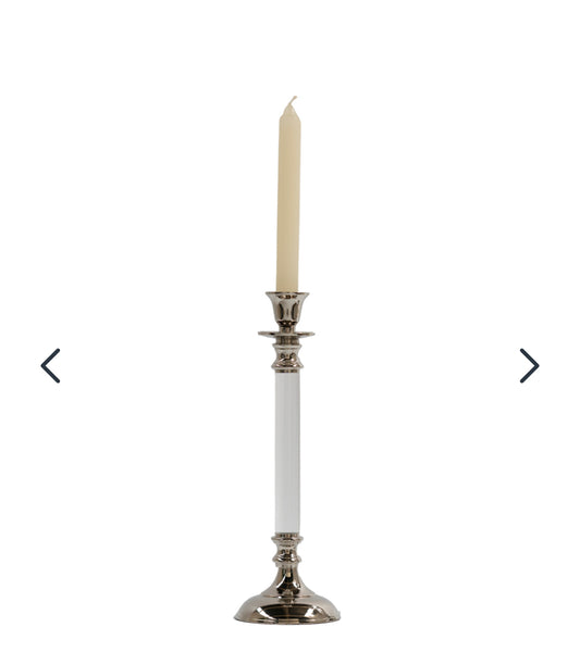 Chrome Acrylic Candle Stick Chrome 31cm