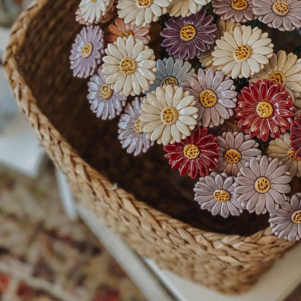Pink Gerbera Daisy Ceramic Flower  Diameter Approx. 5 cm | 39 cm Stem