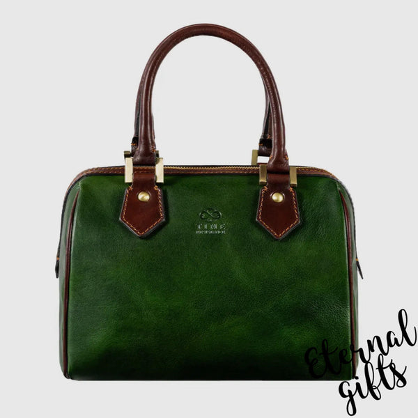 Little Dorrit Womens Leather Handbag, Shoulder Bag in Green  - Time Resistance