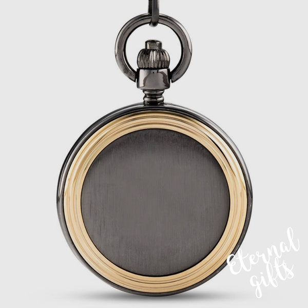 Gold Frame Gunmetal Pocket watch & Fob