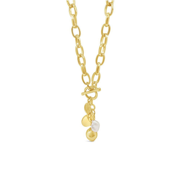 Chunky T-Bar Necklace in Gold by Absolute Jewellery