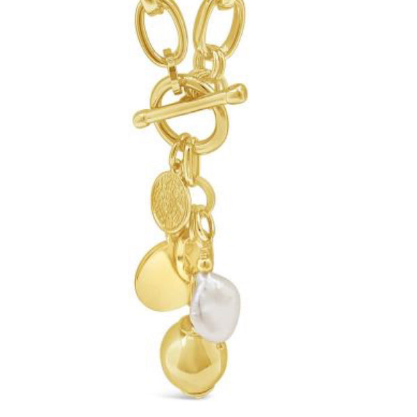 Chunky T-Bar Necklace in Gold by Absolute Jewellery