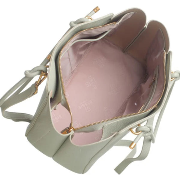 The Zoey Tote Handbag in Mint by Bessie