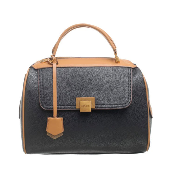 The Bonny Handbag in Black & Tan by Bessie