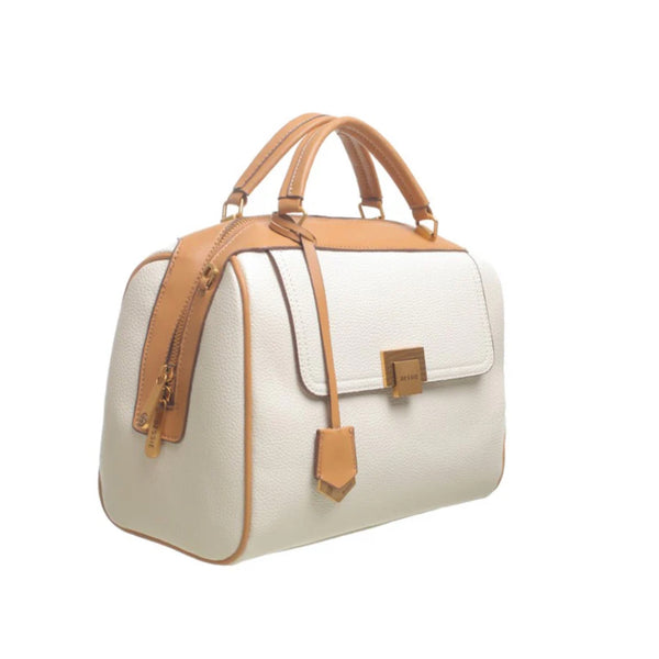 The Bonny Handbag In Cream & Tan by Bessie
