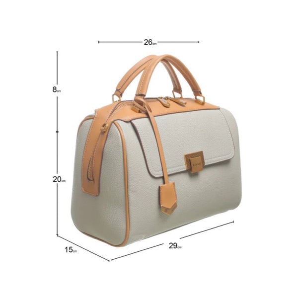 The Bonny Handbag in Grey & Tan by Bessie