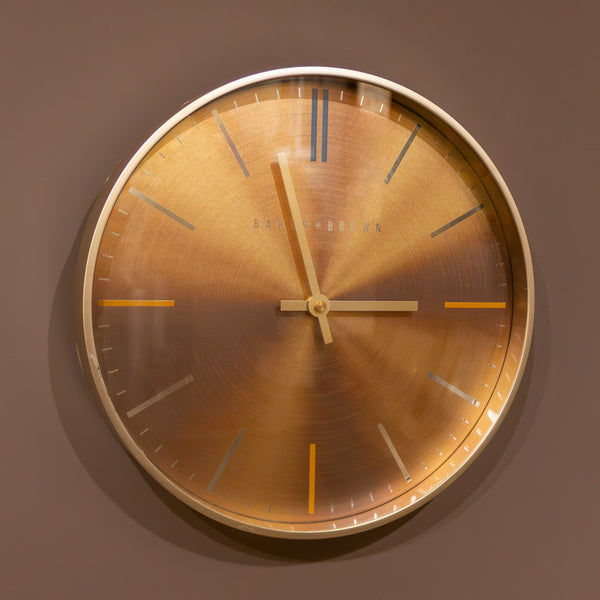 Barker & Brown Metallic Clock Gold 30cm