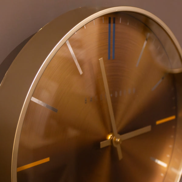 Barker & Brown Metallic Clock Gold 30cm