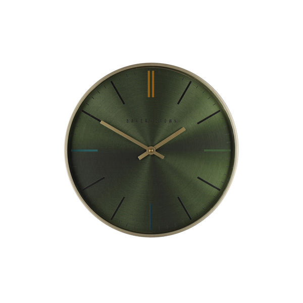 Barker & Brown Metallic Clock Green 30cm