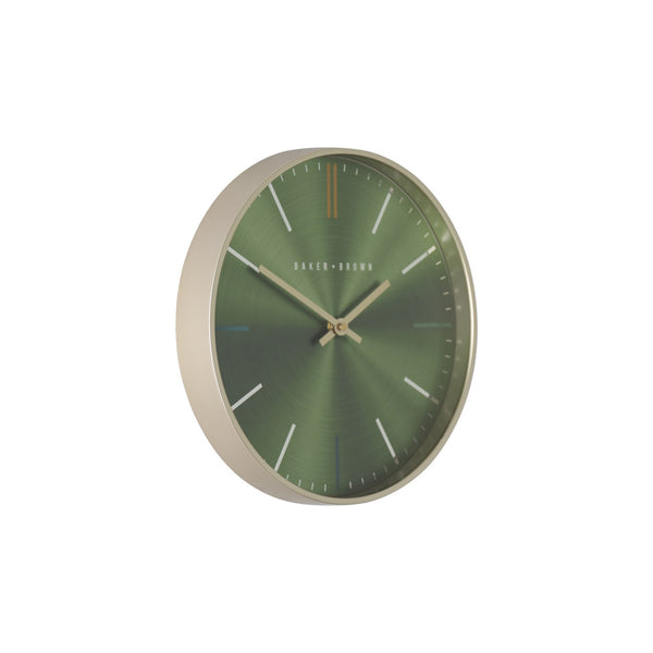 Barker & Brown Metallic Clock Green 30cm