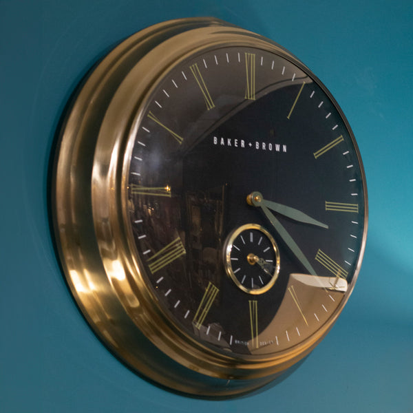 Baker & Brown Clock Black/Brass 49cm