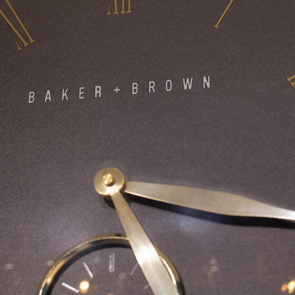 Baker & Brown Clock Black/Brass 49cm