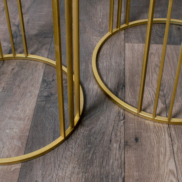 Accent Table Gold with a mirror Top Set of 2
