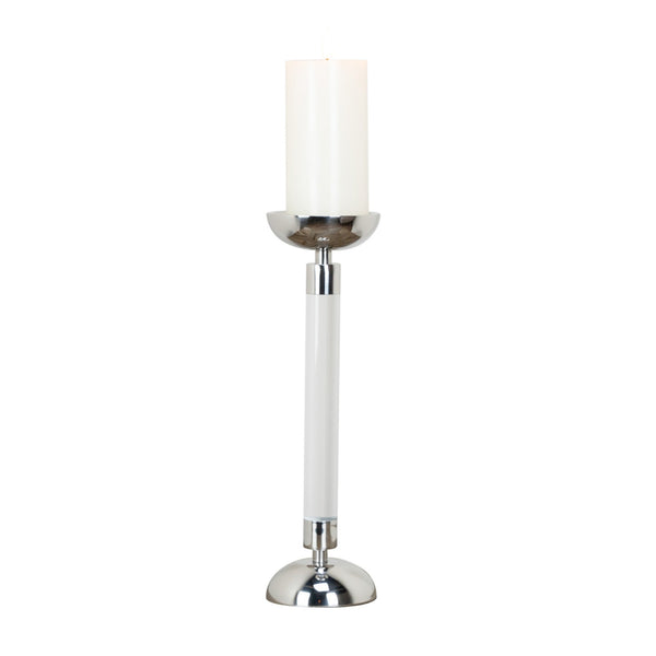 Chrome Pillar Candle Holder 35cm