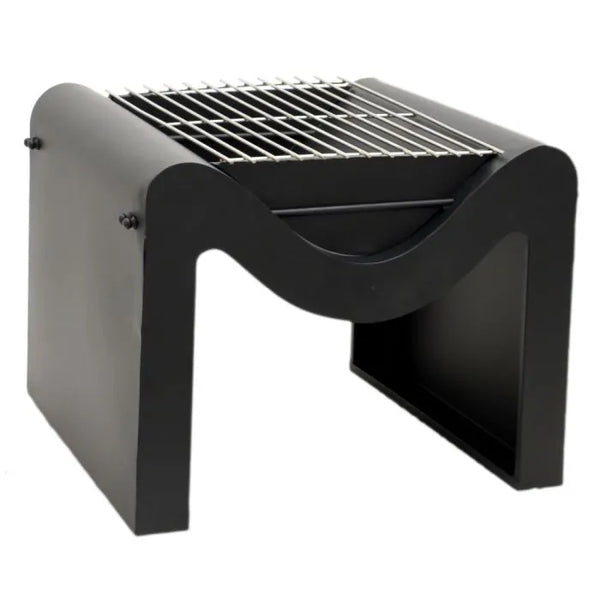 Outdoor FirePit with Grill in Black