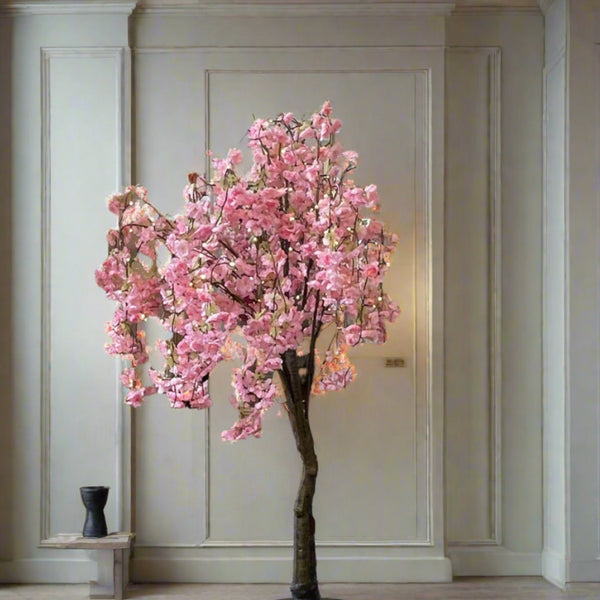 Large Weeping Pink Blossom Tree with Lights 1.6m