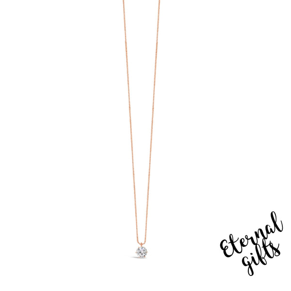 Drop Diamond Necklace in Rose Gold by Jewel Absolute Jewellery