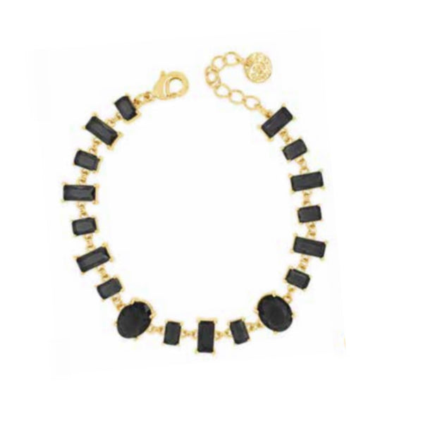 Gold and Jet Stone Bracelet