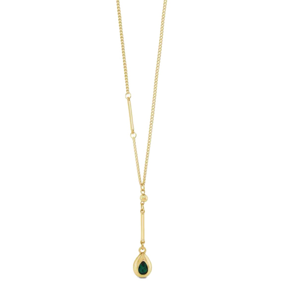 Long Emerald and Gold Earrings by Absolute Jewellery