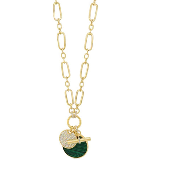 Gold and Emerald pendant bracelet by Absolute Jewellery