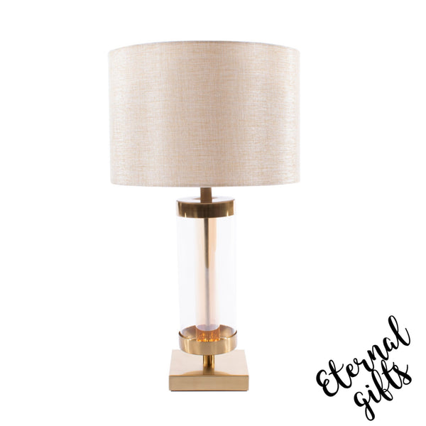 Jane  Glass  Cylinder Lamp Bronze/Gold 54CM