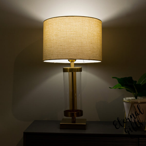 Jane  Glass  Cylinder Lamp Bronze/Gold 54CM