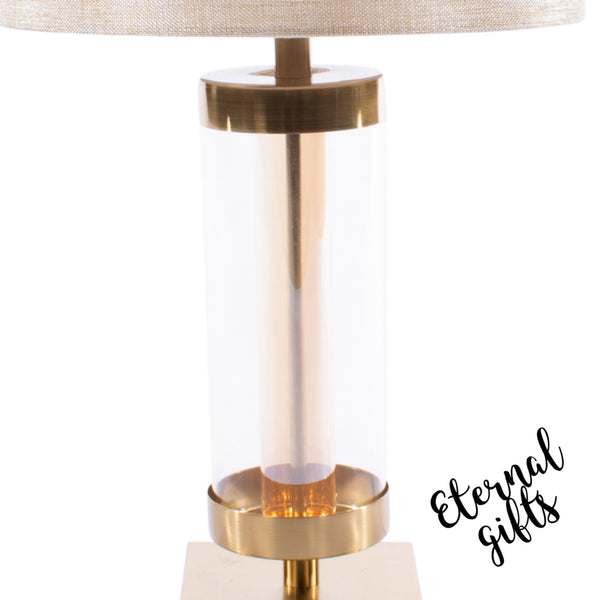 Jane  Glass  Cylinder Lamp Bronze/Gold 54CM