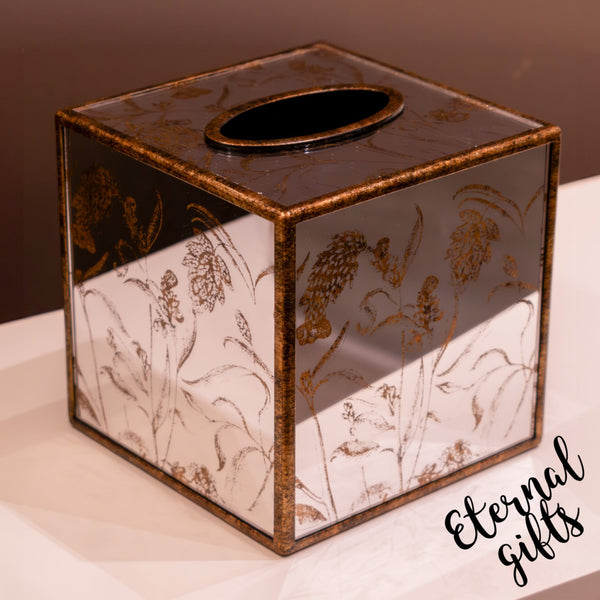 Vela Sqaure Tissue Box Gold