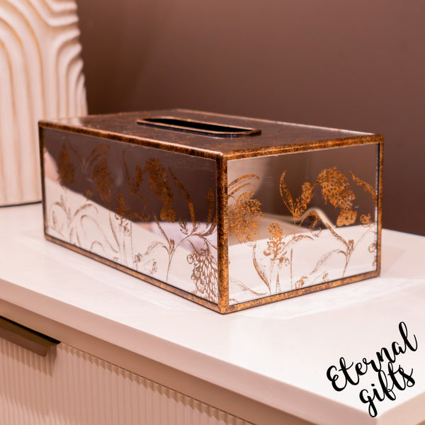 Vela Rectangle Tissue Box Gold