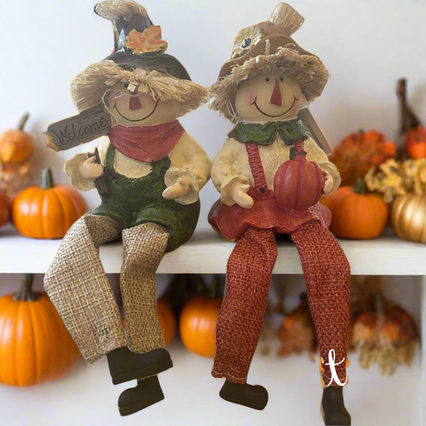 Pair of Scarecrow Shelf Sitters (12cm )