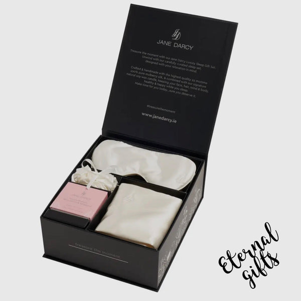 Luxury Silk Sleep Set, Ivory, White Jasmine & Sandalwood 'Intimate Moments' By Jane Darcy